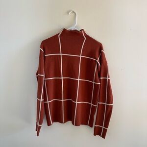 Cynthia Rowley Men's Turtleneck Sweater in Brown and White